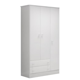 Guarda Roupa Infantil 3 Portas e 2 Gavetas Doce Sonho Branco - Qmovi Guarda Roupa Infantil 3 Portas e 2 Gavetas Doce Sonho Branco - Qmovi