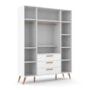 Guarda Roupa Infantil 4 Portas e 3 Gavetas Retrô Branco Soft/Eco Wood - Matic Móveis   