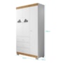 Guarda Roupa Infantil Ane 3 Portas e 3 Gavetas Branco/Carvalho - Phoenix Baby