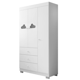 Guarda Roupa Infantil Ane 3 Portas e 3 Gavetas Branco - Phoenix Baby Guarda Roupa Infantil Ane 3 Portas e 3 Gavetas Branco - Phoenix Baby