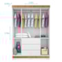 Guarda Roupa Infantil Ane 4 Portas e 3 Gavetas Branco/Carvalho - Phoenix Baby