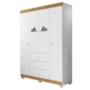 Guarda Roupa Infantil Ane 4 Portas e 3 Gavetas Branco/Carvalho - Phoenix Baby
