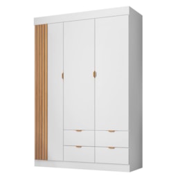 Guarda Roupa Infantil Ayla 3 Portas e 4 Gavetas Branco Acetinado - Phoenix Baby Guarda Roupa Infantil Ayla 3 Portas e 4 Gavetas Branco Acetinado - Phoenix Baby