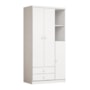 Guarda Roupa Infantil Bala de Menta 3 Portas e 2 Gavetas Branco - Móveis Henn