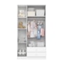 Guarda Roupa Infantil Bala de Menta 3 Portas e 2 Gavetas Branco - Móveis Henn