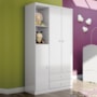 Guarda Roupa Infantil Bala de Menta 3 Portas e 2 Gavetas Flex Branco Brilho - Móveis Henn