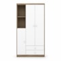 Guarda Roupa Infantil Bala de Menta 3 Portas e 2 Gavetas Rústico/Branco - Móveis Henn