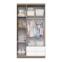 Guarda Roupa Infantil Bala de Menta 3 Portas e 2 Gavetas Rústico/Branco - Móveis Henn