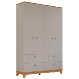 Guarda Roupa Infantil Biscoito 4 Portas e 4 Gavetas Fendi/Nature - Permóbili Baby Guarda Roupa Infantil Biscoito 4 Portas e 4 Gavetas Fendi/Nature - Permóbili Baby