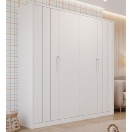 Guarda Roupa Infantil Caramelo 4 Portas Branco Acetinado - Permóbili Baby