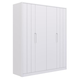 Guarda Roupa Infantil Caramelo 4 Portas Branco Acetinado - Permóbili Baby