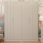 Guarda Roupa Infantil Caramelo 4 Portas Off White - Permóbili Baby