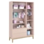 Guarda Roupa Infantil Classic 3 Portas Rosa Fosco com Pés Madeira Natural - Reller Móveis