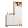 Guarda Roupa Infantil com Cômoda Flora 2 Portas Branco Acetinado - Qmovi