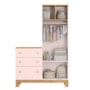 Guarda Roupa Infantil com Cômoda Flora 2 Portas Rosa Acetinado - Qmovi