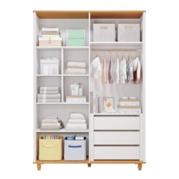 Guarda Roupa Infantil Cupcake 4 Portas Branco Acetinado/Nature - Permóbili Baby Guarda Roupa Infantil Cupcake 4 Portas Branco Acetinado/Nature - Permóbili Baby