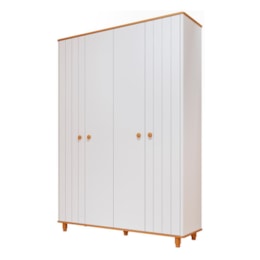 Guarda Roupa Infantil Cupcake 4 Portas Branco Acetinado/Nature - Permóbili Baby Guarda Roupa Infantil Cupcake 4 Portas Branco Acetinado/Nature - Permóbili Baby