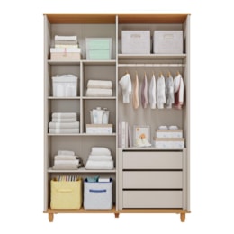 Guarda Roupa Infantil Cupcake 4 Portas Off White/Nature - Permóbili Baby Guarda Roupa Infantil Cupcake 4 Portas Off White/Nature - Permóbili Baby