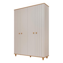 Guarda Roupa Infantil Cupcake 4 Portas Off White/Nature - Permóbili Baby Guarda Roupa Infantil Cupcake 4 Portas Off White/Nature - Permóbili Baby