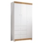 Guarda Roupa Infantil Duda 3 Portas e 3 Gavetas Branco/Carvalho - Phoenix Baby