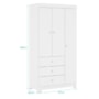 Guarda Roupa Infantil Duda 3 Portas e 3 Gavetas Branco - Phoenix Baby