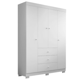 Guarda Roupa Infantil Duda 4 Portas e 3 Gavetas Branco - Phoenix Baby Guarda Roupa Infantil Duda 4 Portas e 3 Gavetas Branco - Phoenix Baby