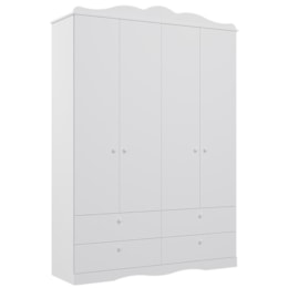 Guarda Roupa Infantil Encanto 4 Portas e 4 Gavetas Branco - Permóbili Baby Guarda Roupa Infantil Encanto 4 Portas e 4 Gavetas Branco - Permóbili Baby
