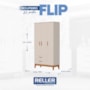 Guarda Roupa Infantil Flip 3 Portas e 2 Gavetas Areia Fosco - Reller Móveis