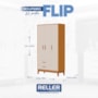 Guarda Roupa Infantil Flip 3 Portas e 2 Gavetas Areia Fosco/Savana - Reller Móveis