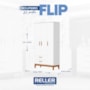 Guarda Roupa Infantil Flip 3 Portas e 2 Gavetas Branco Fosco - Reller Móveis