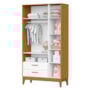 Guarda Roupa Infantil Flip 3 Portas e 2 Gavetas Branco Fosco/Savana - Reller Móveis