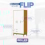 Guarda Roupa Infantil Flip 3 Portas e 2 Gavetas Branco Fosco/Savana - Reller Móveis