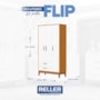 Guarda Roupa Infantil Flip 3 Portas e 2 Gavetas Branco Fosco/Savana - Reller Móveis