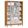 Guarda Roupa Infantil Flip 4 Portas e 2 Gavetas Areia Fosco/Savana - Reller Móveis