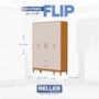 Guarda Roupa Infantil Flip 4 Portas e 2 Gavetas Areia Fosco/Savana - Reller Móveis