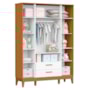 Guarda Roupa Infantil Flip 4 Portas e 2 Gavetas Branco Fosco/Savana - Reller Móveis