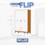 Guarda Roupa Infantil Flip 4 Portas e 2 Gavetas Branco Fosco/Savana - Reller Móveis