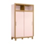 Guarda Roupa Infantil Flora 2 Portas de Correr Rosa Acetinado - Qmovi