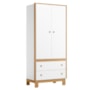 Guarda Roupa Infantil Flora 2 Portas e 2 Gavetas Branco Acetinado - Qmovi