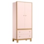 Guarda Roupa Infantil Flora 2 Portas e 2 Gavetas Rosa Acetinado - Qmovi