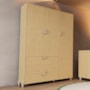 Guarda Roupa Infantil Gracia 3 Portas e 3 Gavetas Naturale - Reller Móveis