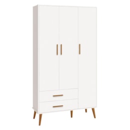 Guarda Roupa Infantil Isis 3 Portas e 2 Gavetas Branco - Reller Móveis  Guarda Roupa Infantil Isis 3 Portas e 2 Gavetas Branco - Reller Móveis