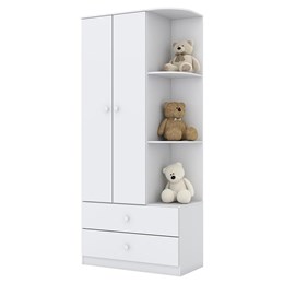 Guarda Roupa Infantil Labirinto 2 Portas e 2 Gavetas Branco - Móveis Henn 