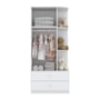 Guarda Roupa Infantil Labirinto 2 Portas e 2 Gavetas Branco - Móveis Henn