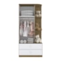 Guarda Roupa Infantil Labirinto 2 Portas e 2 Gavetas Rústico/Branco - Móveis Henn