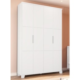 Guarda Roupa Infantil Luna 4 Portas Branco Fosco - Reller Móveis