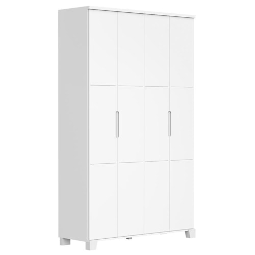 Guarda Roupa Infantil Luna 4 Portas Branco Fosco - Reller Móveis