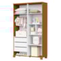Guarda Roupa Infantil Luna 4 Portas Branco Fosco/Savana - Reller Móveis