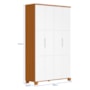 Guarda Roupa Infantil Luna 4 Portas Branco Fosco/Savana - Reller Móveis