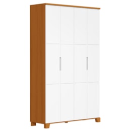 Guarda Roupa Infantil Luna 4 Portas Branco Fosco/Savana - Reller Móveis
